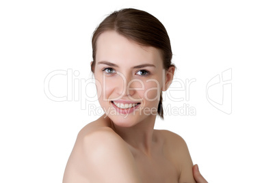 Shot of cute young girl with healthy elastic skin