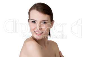 Shot of cute young girl with healthy elastic skin