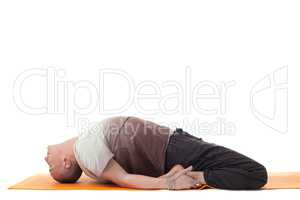Image of flexible man lying in relaxed position