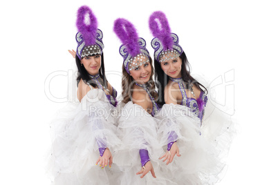 Image of smiling young Brazilian carnival dancers