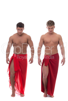 Image of handsome young men with naked torso