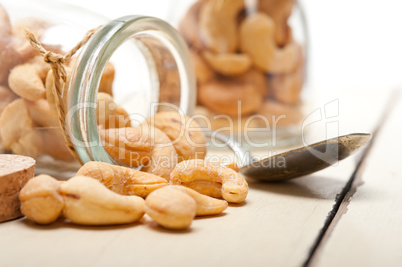 cashew nuts on a glass jar