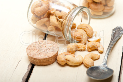 cashew nuts on a glass jar