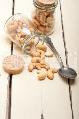 cashew nuts on a glass jar