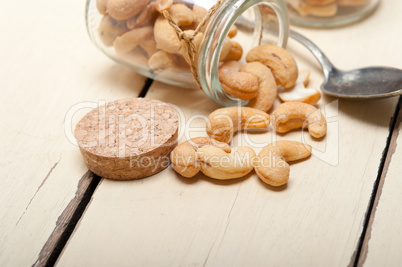 cashew nuts on a glass jar