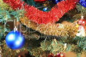 toys on green christmas fir