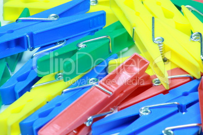 set of plastic clothespin