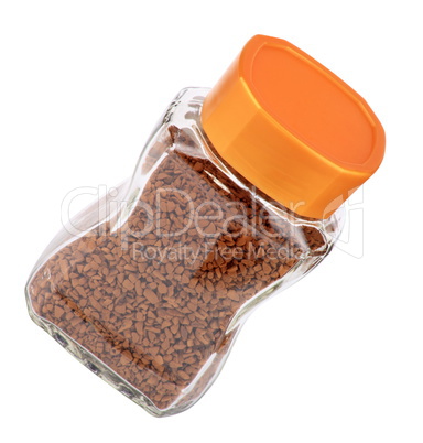 jar of instant coffee isolated