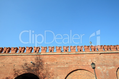 Kremlin wall on sky background