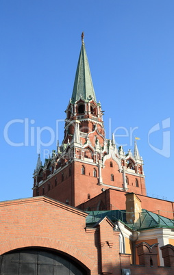 Kremlin tower on sky background