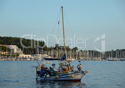 Boot bei Rovinj, abneds