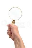 Hand with a magnifier