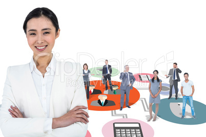 Composite image of smiling businesswoman looking at the camera