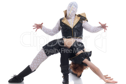 Image of dancer with hidden face and his partner