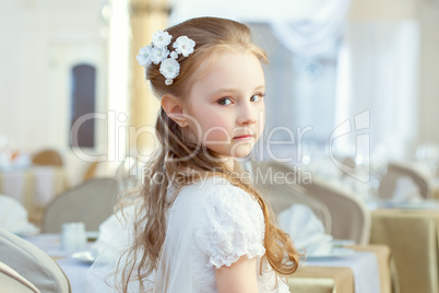Cute little girl posing with hair decoration