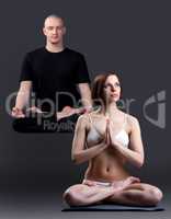 Image of man levitates during yoga