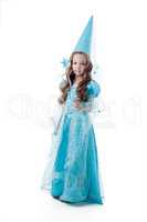 Pretty little girl posing in fairy costume