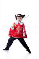 Brave Little musketeer, isolated on white