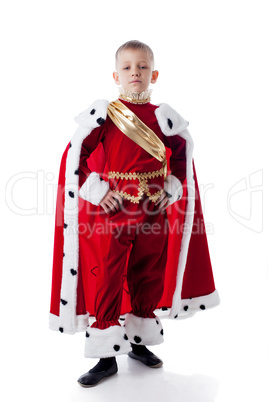 Image of smug little king isolated on white