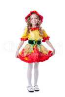 ?heerful little girl posing in carnival costume