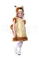 Lovely little girl posing in squirrel suit