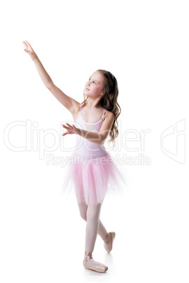Image of adorable little ballerina dancing