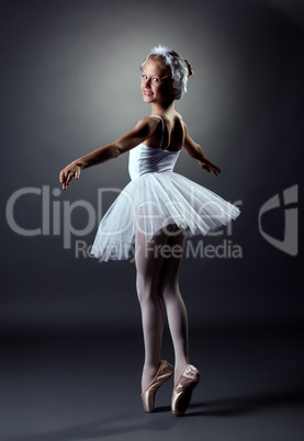 Elegant girl dancing role of White Swan