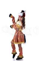 Lovely little girl posing in horse costume