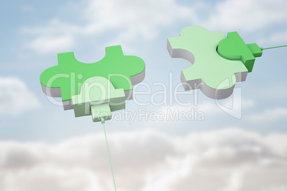 Composite image of green usb jigsaw