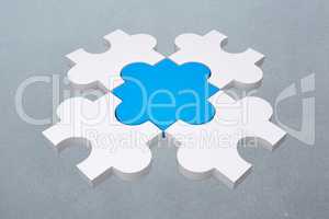 Composite image of jigsaw pieces