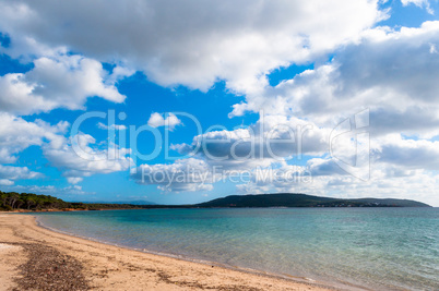 landscape of mugoni beach sardinia