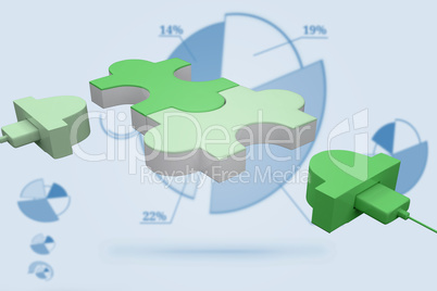 Composite image of green usb jigsaw