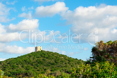 Little old tower near capocaccia sardinia