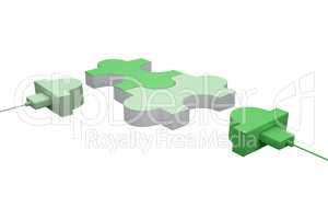 Green usb jigsaw