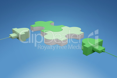 Composite image of green usb jigsaw