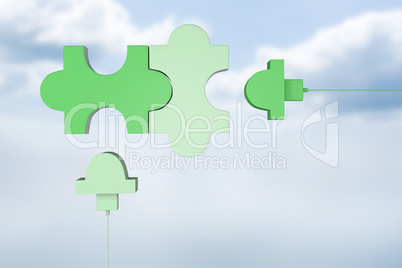 Composite image of green usb jigsaw