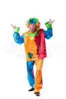Image of funny man posing in clown costume