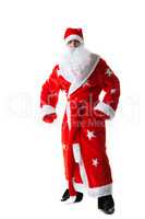 Studio shot of man dressed as Santa Claus
