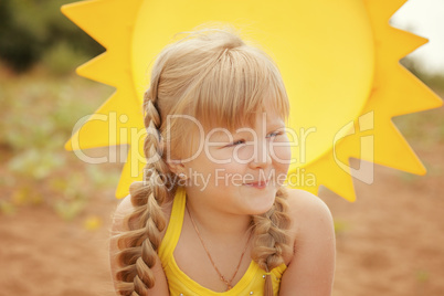 Portrait of playful little girl on vacation
