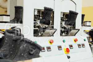 Machine for production and processing of shoes
