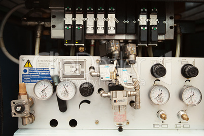 Control panel of machine for footwear production
