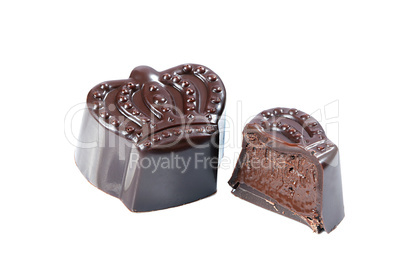 Tasty chocolate candy in form of crown