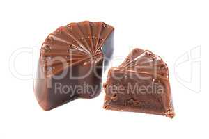 Candy made milk chocolate in shape of fan