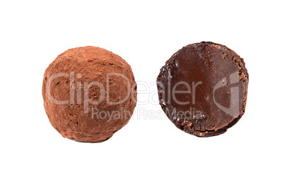 Delicious truffle isolated on white backdrop