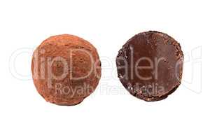 Delicious truffle isolated on white backdrop