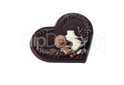 Gift chocolate bar in shape of heart
