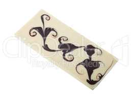 Image of white chocolate bar with pattern