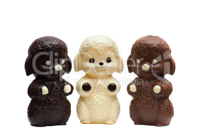 Three figures of delicious mixed chocolate