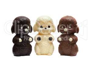 Three figures of delicious mixed chocolate