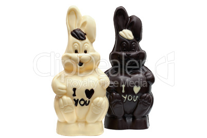 Image of two tasty chocolate bunnies